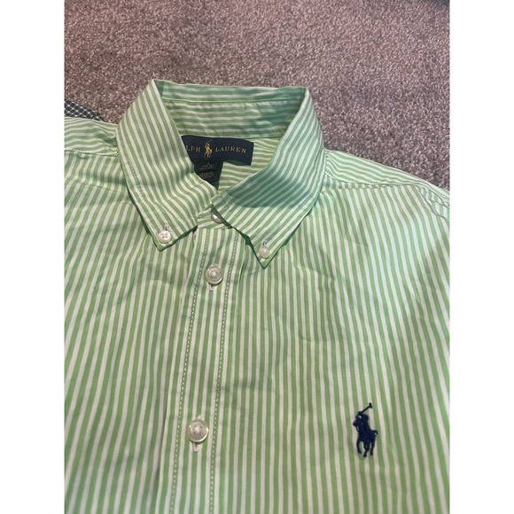 2- Ralph Lauren Polo Button Down Striped Dress Shirts Boys L 14/16 Preppy - Picture 3 of 7